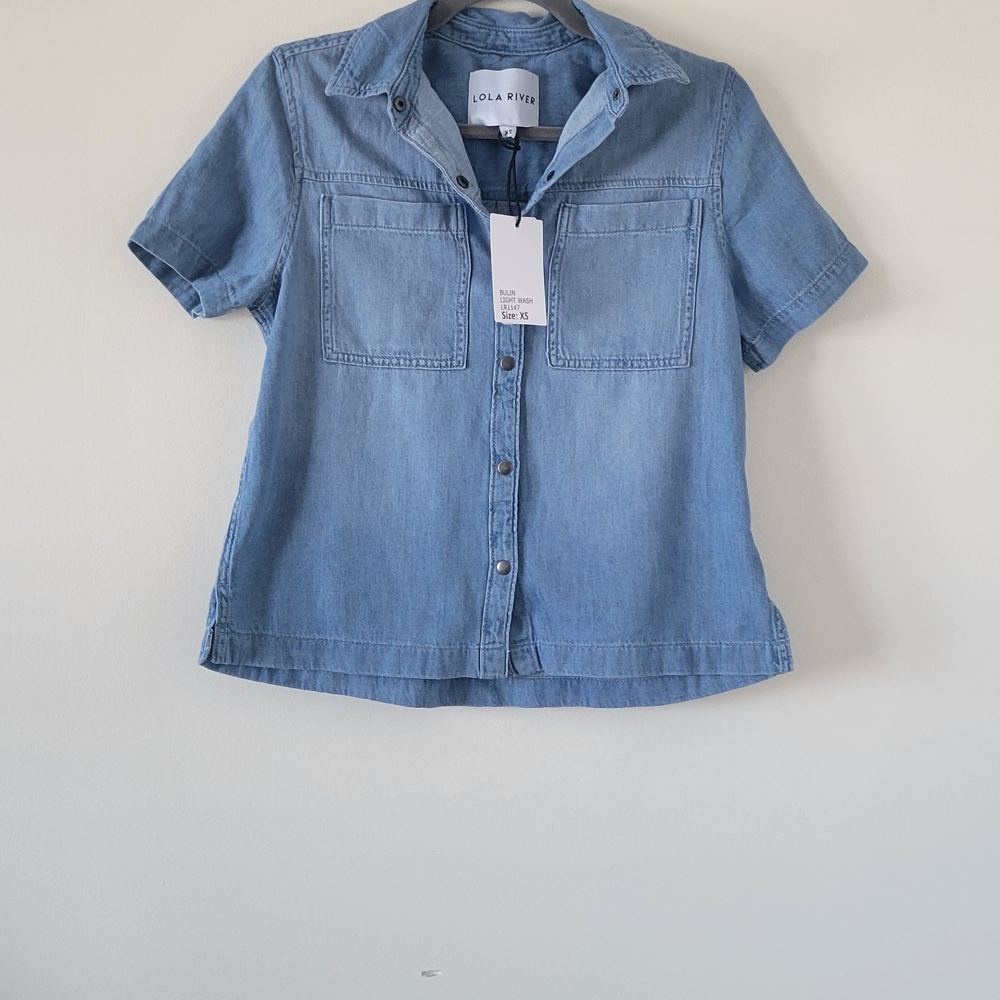 Lola Ritte Blue Denim Crop Top